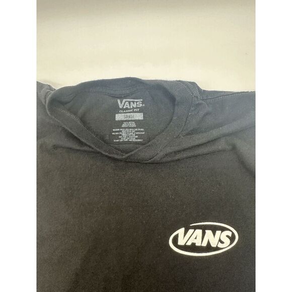 Vans T-Shirt Unisex w/ Logo Original Off The Wall Crew Neck Sz S Cotton Black - Picture 4 of 6